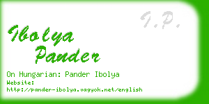 ibolya pander business card